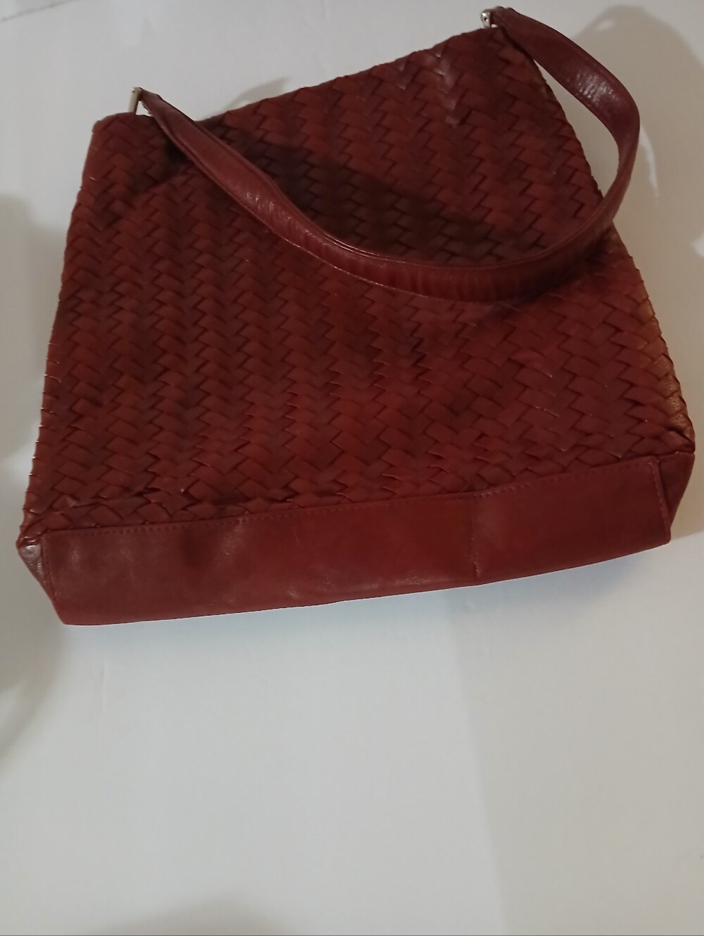 Paolo Masi Woven Tote Bag in Deep Red